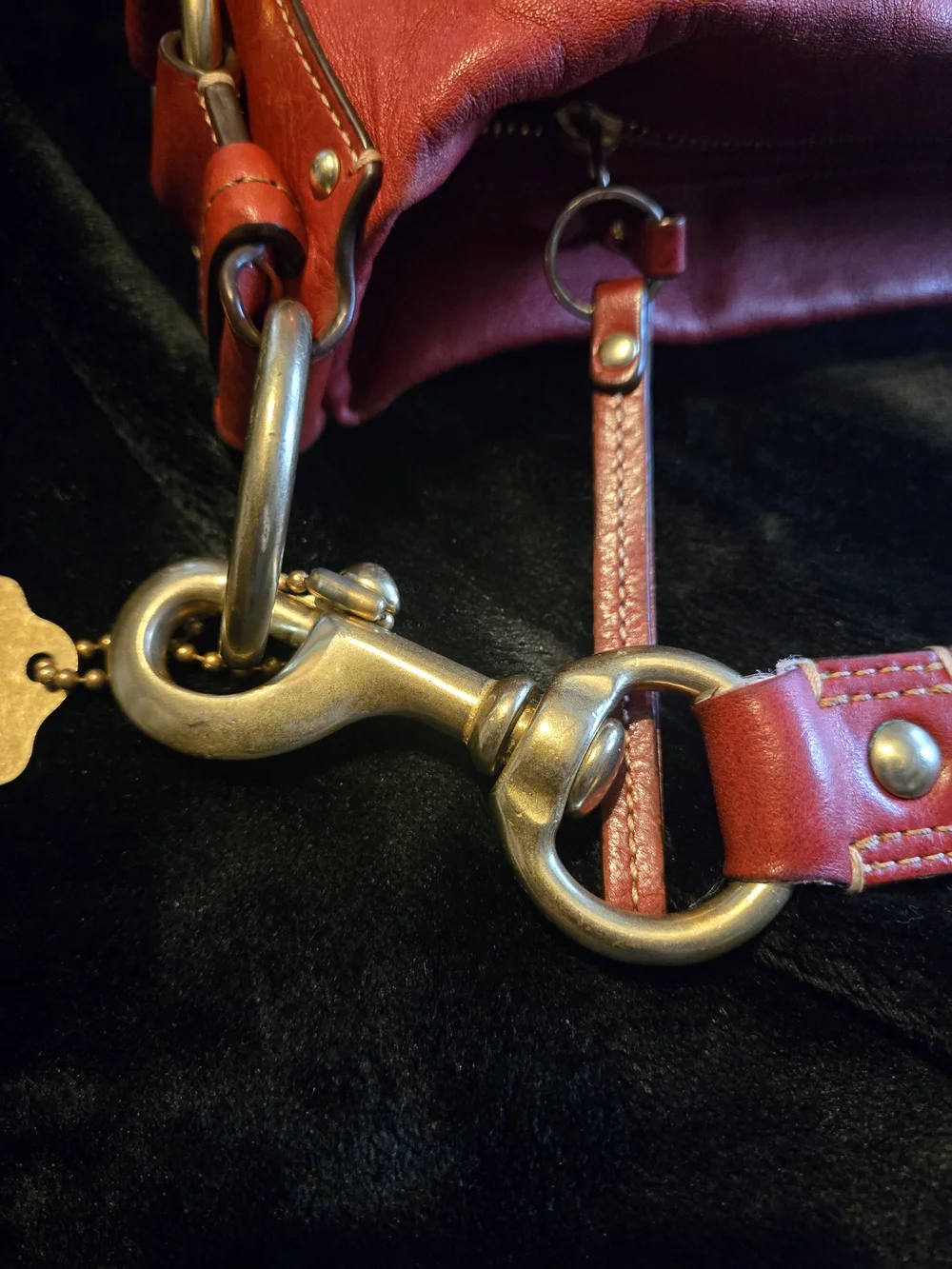 Coach Carly Large Hobo 10616 Red Nappa Leather Y2K Cherry Brass Rare 14